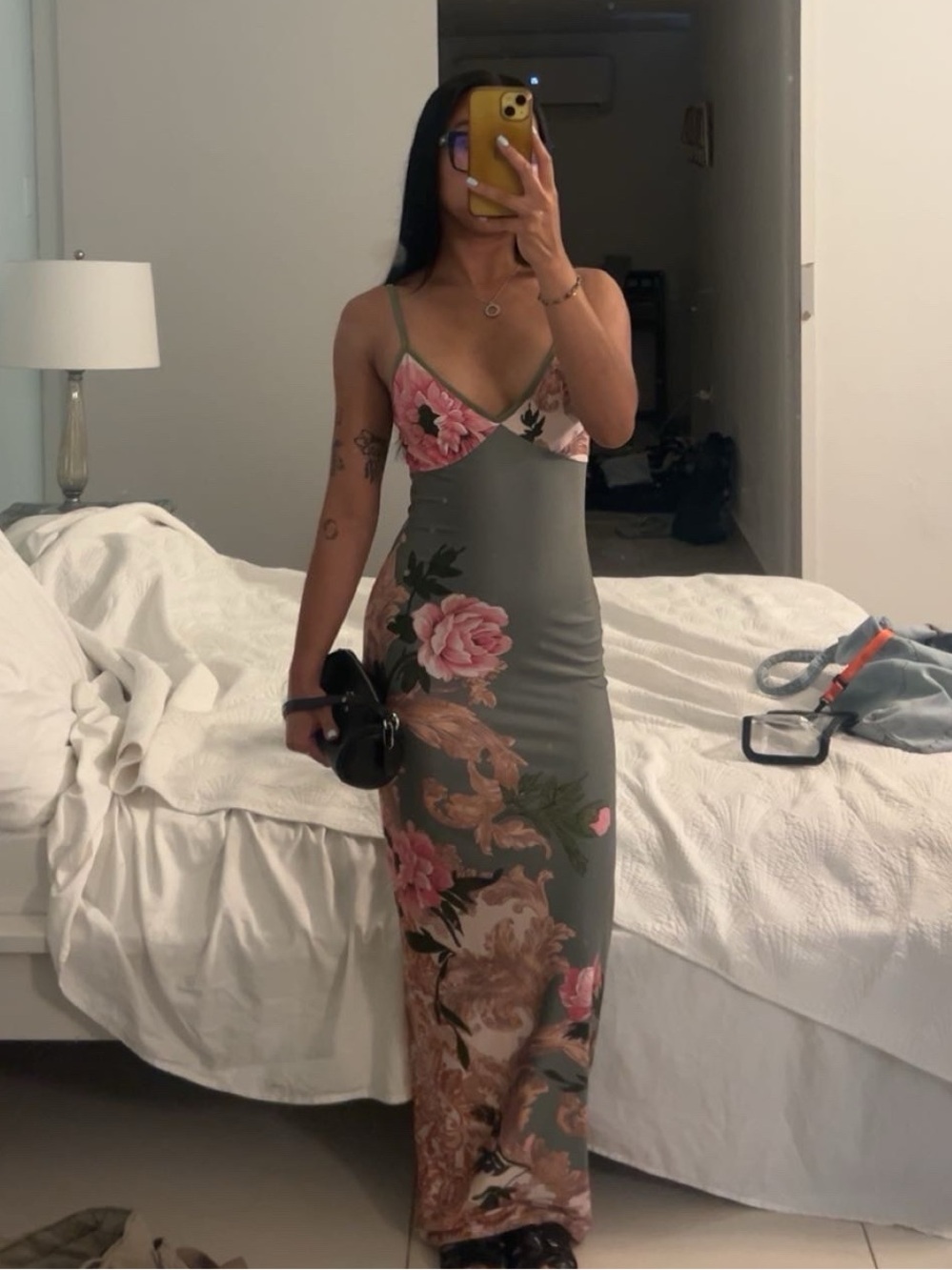 Green Floral Maxi Dress